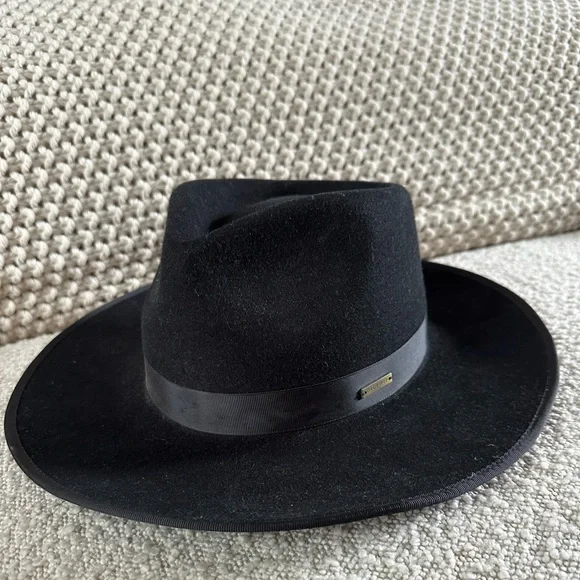 Gigipip Monroe Rancher Black Hat Gigi Pip Black Felt Monroe Rancher Western Fedora Hat  main image 4